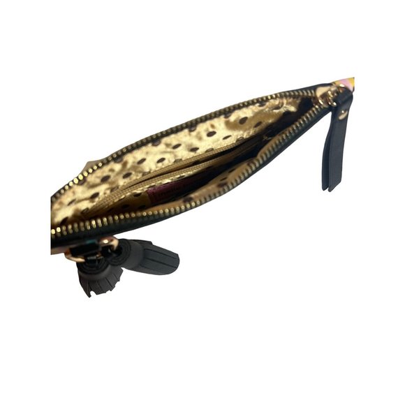 Melie Bianco Los Angeles Vegan Floral Black Zip Wristlet NEW - Picture 7 of 9